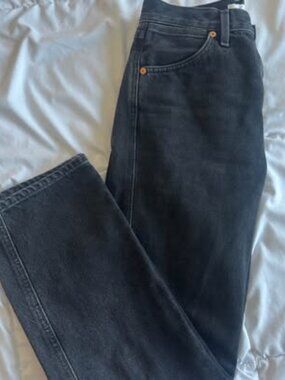 Wilfred Citizens of Humanity Liv Straight Crop Black Jeans Size 24